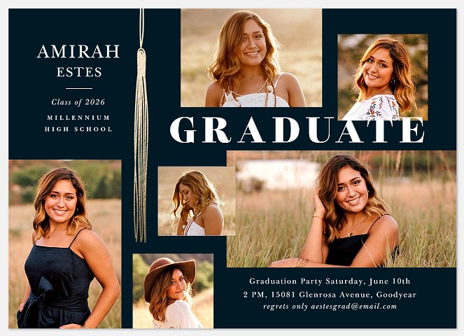 Metallic Tassel Graduation Cards