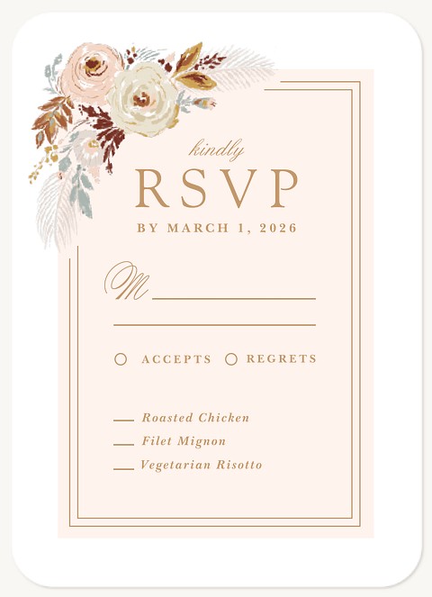 Dried Blooms Wedding RSVP Cards