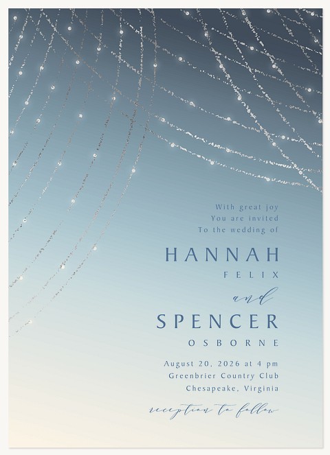 String Light Sunset Wedding Invitations