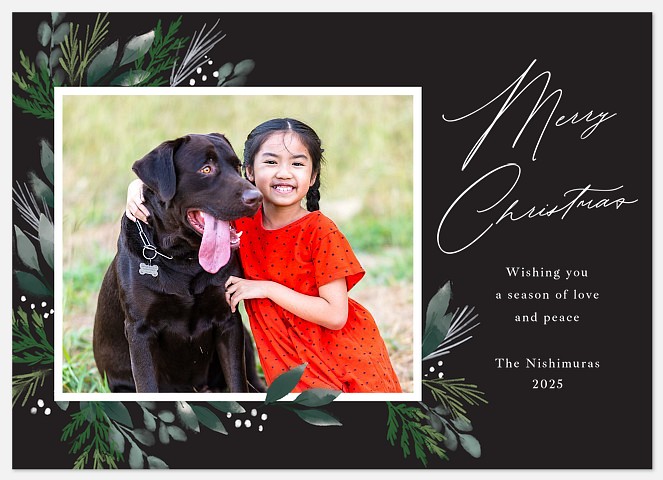 Botanical Framework Holiday Photo Cards