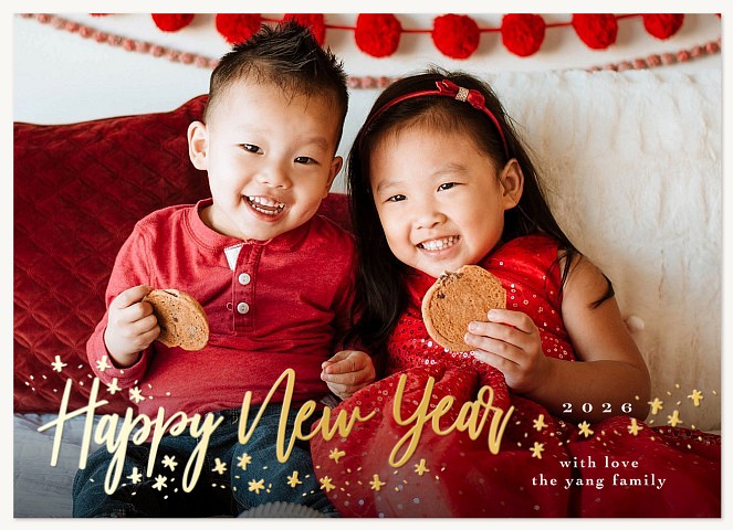 Starry Lettering Personalized Holiday Cards