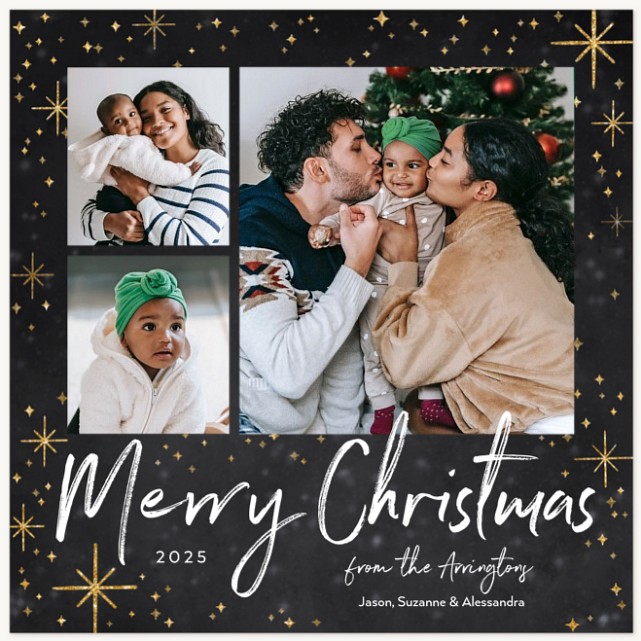 Night Sparkle Personalized Holiday Cards