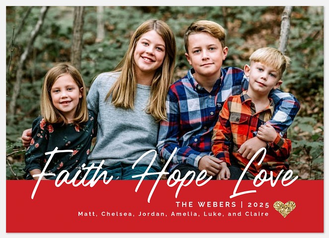 Cranberry Banner Holiday Photo Cards