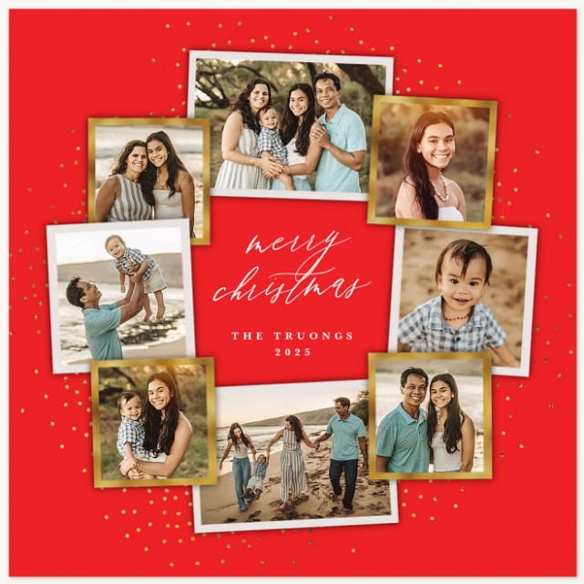 Circle Collage Personalized Holiday Cards