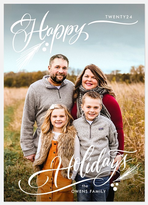 Twigs & Script Holiday Photo Cards