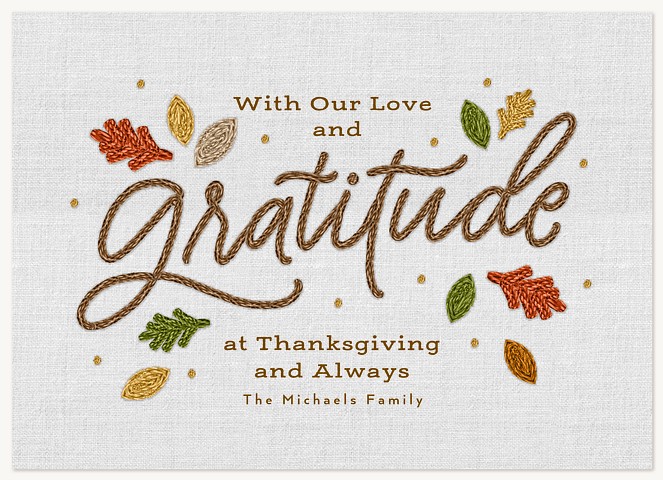 Embroidered Gratitude Thanksgiving Cards