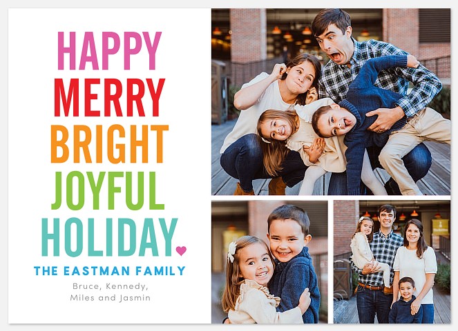 Bright Holiday Holiday Photo Cards