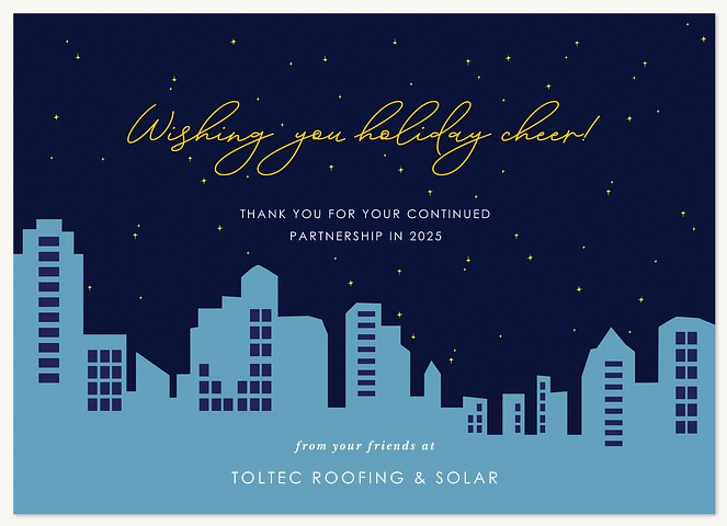 Starlit Skyline Business Holiday Cards