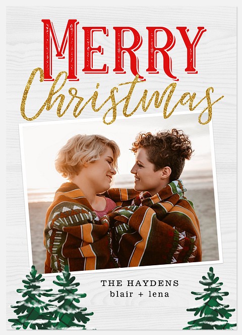 Rustic Trees Holiday Photo Cards