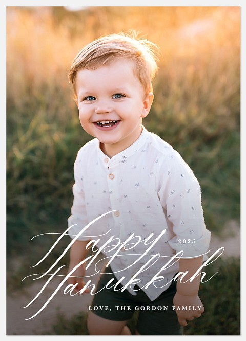 Softly Lettered Hanukkah Photo Cards
