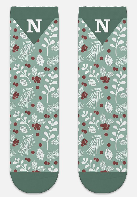 Botanical Monogram Custom Socks