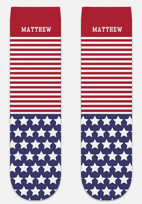 Patriotic Pattern Custom Socks