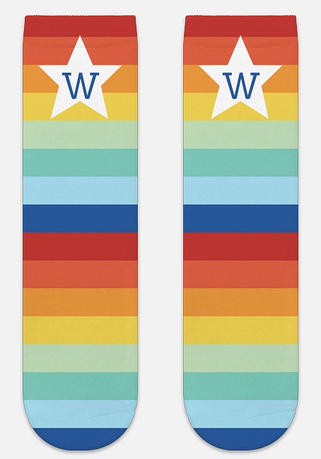 Rainbow Monogram Custom Socks