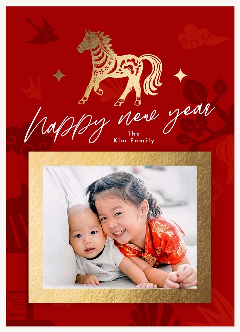 Golden Frame Chinese New Year Cards