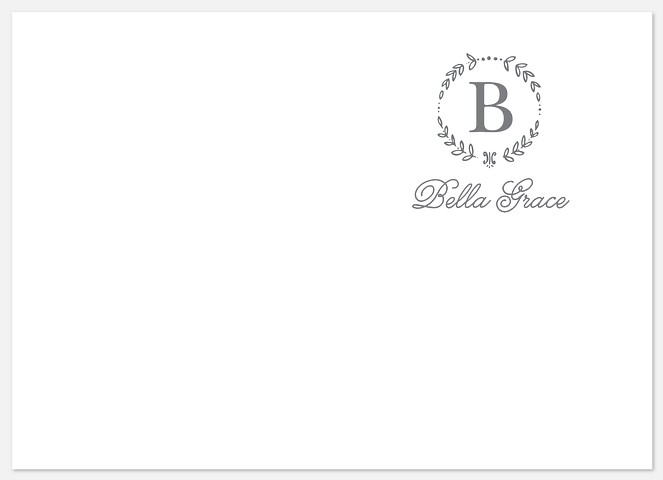 Monogram Wreath Thank You Cards 