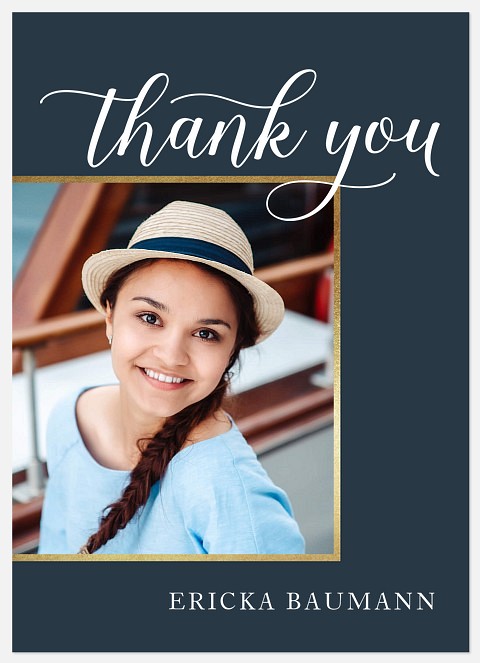 Distinguished Script Thank You Cards 