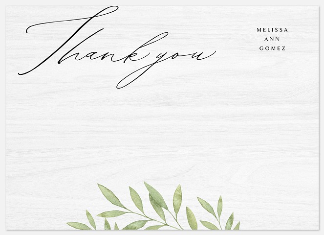 Painted Greenery Thank You Cards 