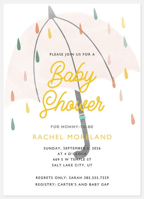 Sprinkling Happiness Baby Shower Invitations