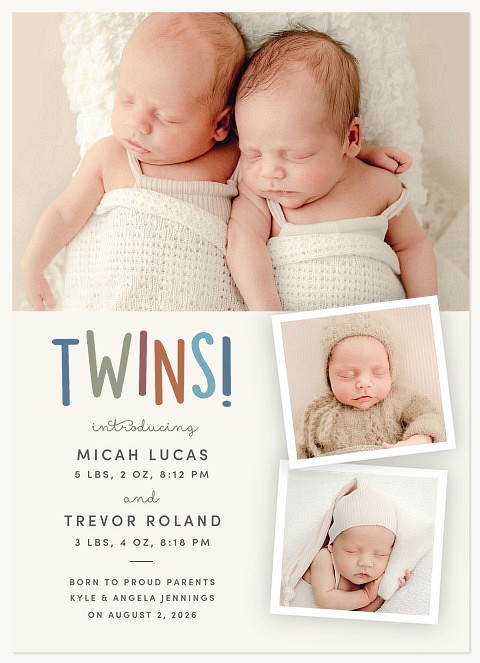 Twins! Twin Birth Announcements