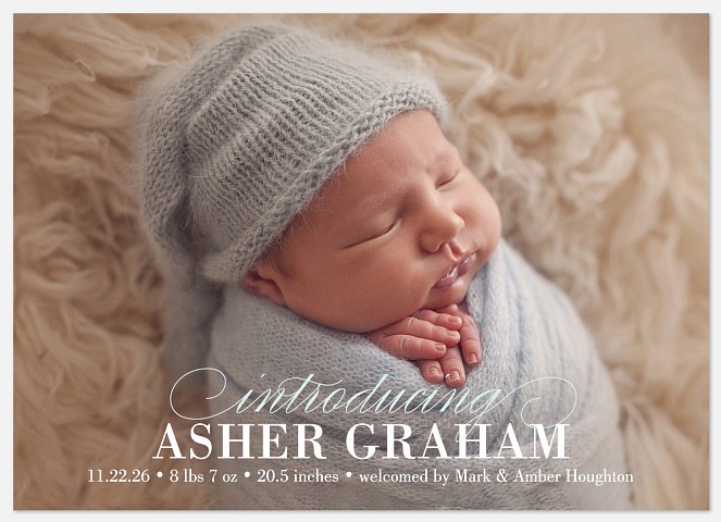 Lullaby Introduction Baby Birth Announcements