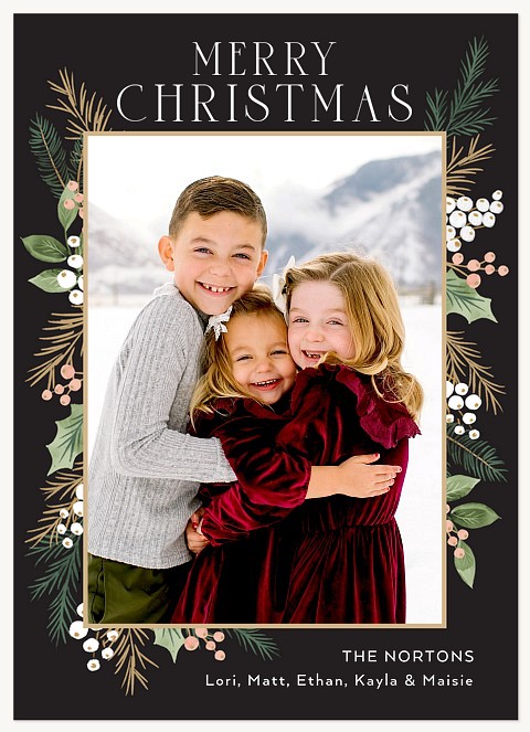 Greenery Frame Personalized Holiday Cards