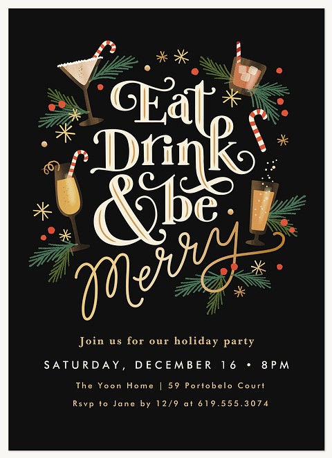 Cocktails & Christmas Cheer Holiday Party Invitations