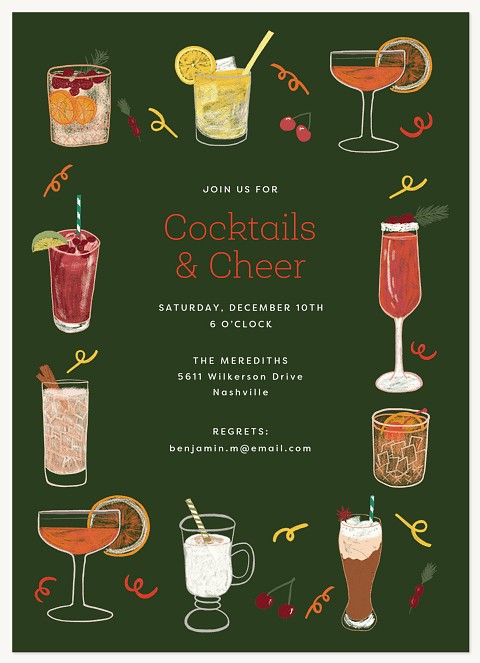 Merry Mixology Holiday Party Invitations