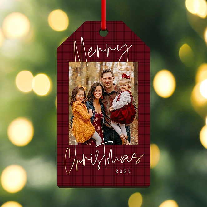 Holiday Plaid Custom Ornaments