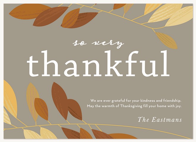 Leafy Gratitude Thanksgiving Cards