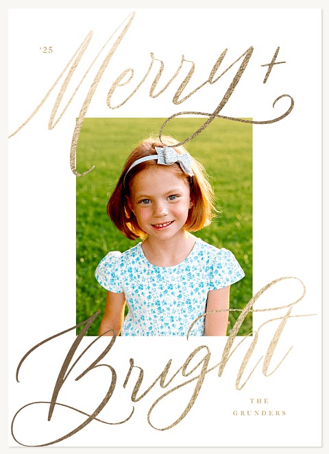Merry Script Personalized Holiday Cards