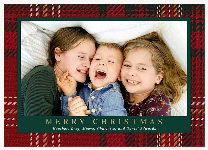 Heritage Plaid Personalized Holiday Cards