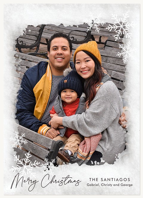 Snowy Frame Personalized Holiday Cards