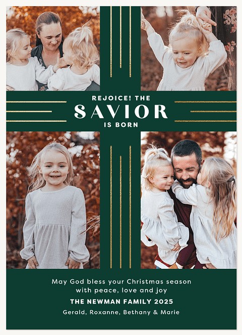 Shining Cross Personalized Holiday Cards