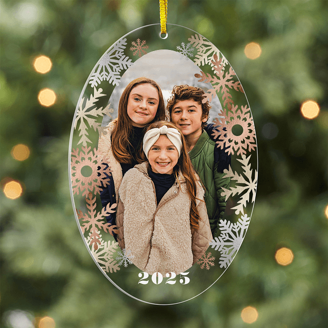 Metallic Snowflakes Personalized Ornaments