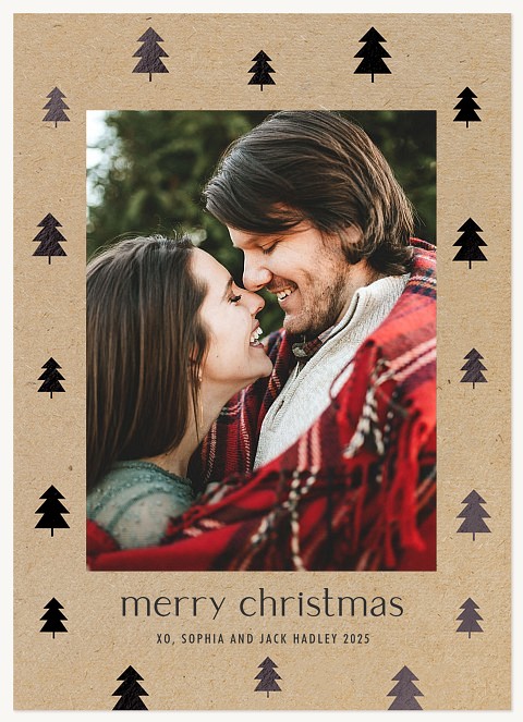  Kraft Forest Personalized Holiday Cards