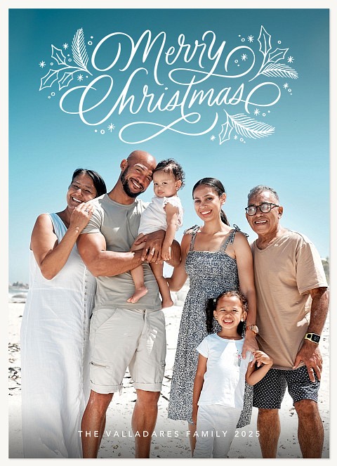 Embellished Merry Personalized Holiday Cards