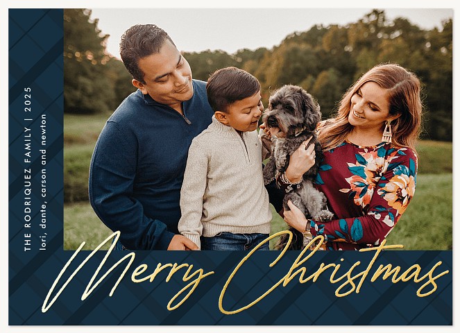 Glistening Script Personalized Holiday Cards