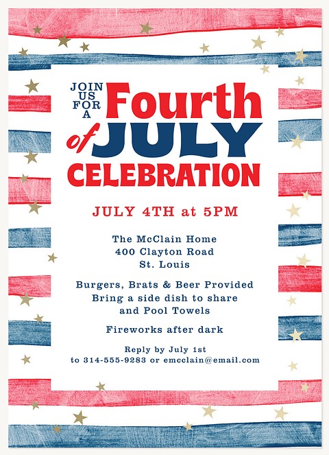 Stars & Stripes Summer Party Invitations