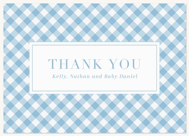 Soft Gingham Thank You Cards 