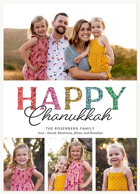 Festive Glitter Hanukkah Cards