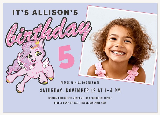 My Little Pony Whimsical Birthday Kids Birthday Invitations