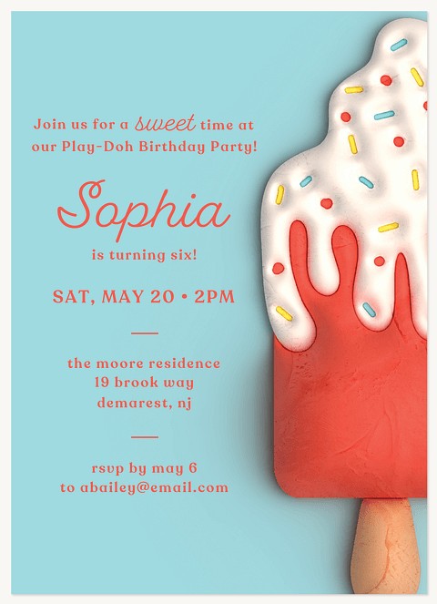 Play-Doh Sweet Time Kids Birthday Invitations