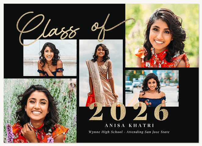 Golden Sentiment Graduation Cards