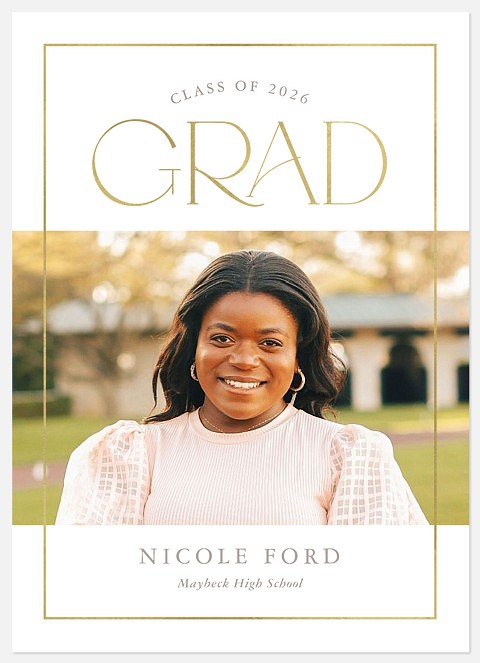 Gold Frame Graduation Cards