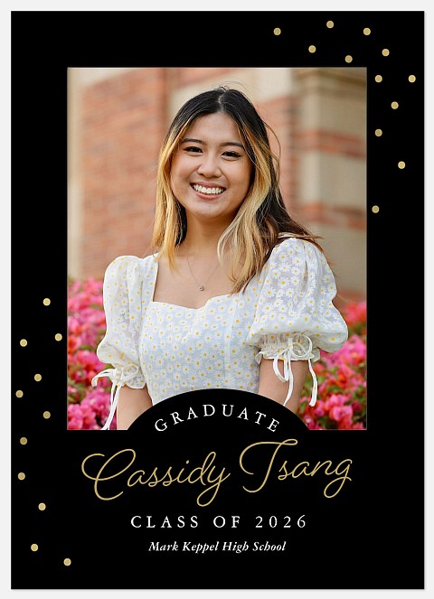 Confetti Portrait Graduation Cards