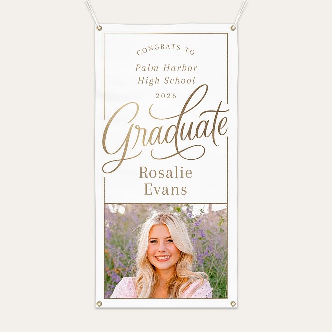 Graduate Lettering Photo Banner  Custom Banners