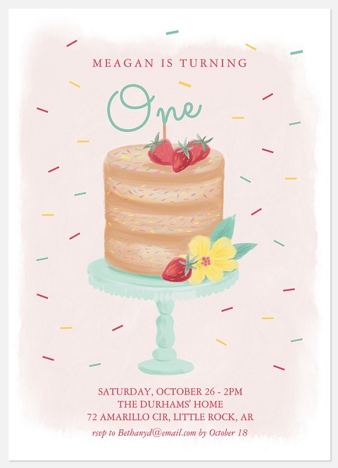 Cake Sprinkles Kids' Birthday Invitations