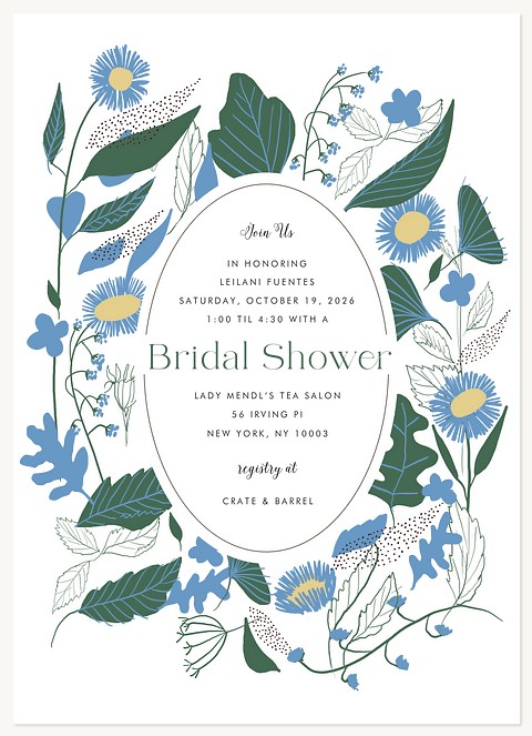 Floral Emblem Bridal Shower Invitations