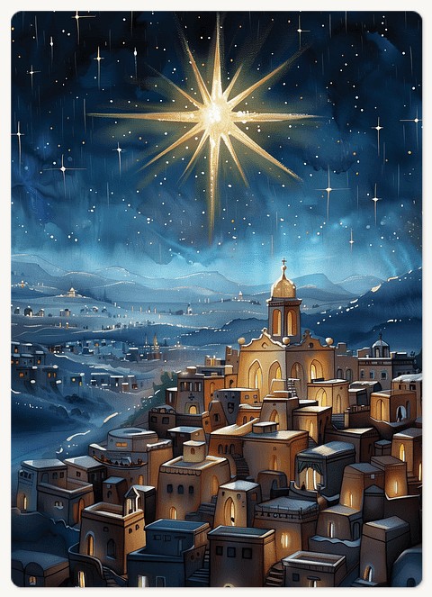 Sacred Star Holiday & Christmas Magnet Cards