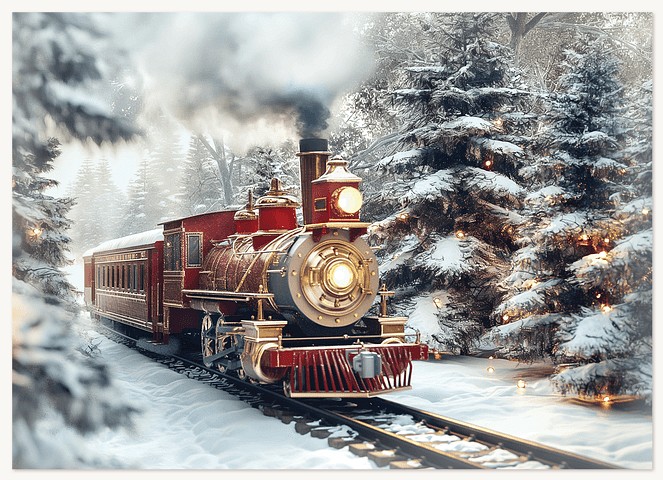 Red Train Business Holiday Cards